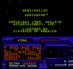 Destination Earthstar title screen for NES